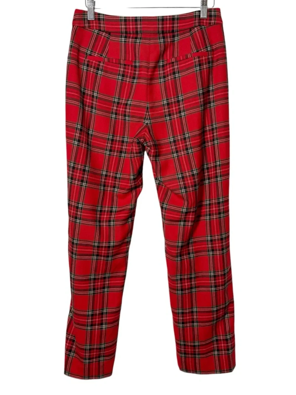 J. Crew‎ Wool Blend Straight Leg Kate Pants in Red Tartan Plaid Size 6P